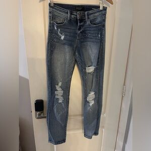 Judy Blue Medium Blue Ripped Boyfriend Jeans